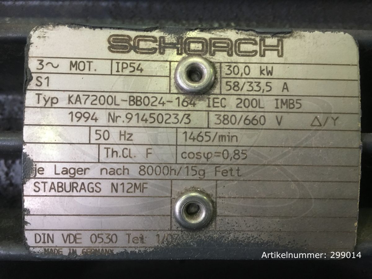 Schorch Drehstrommotor 30 kW, B5 200 (L) / KA7200L-BB024-164