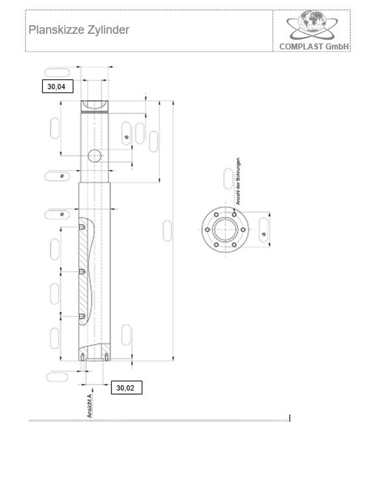 Ferromatik Milacron Plastifizierzylinder IU111, Ø 30 mm