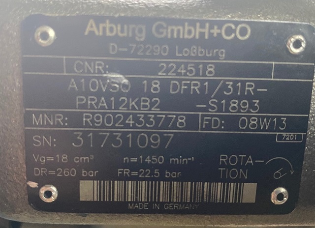 MOOG Doppelpumpe RKP80 + AKP18 aus Arburg 420 C / 223507 / D955Z8001, R902433778