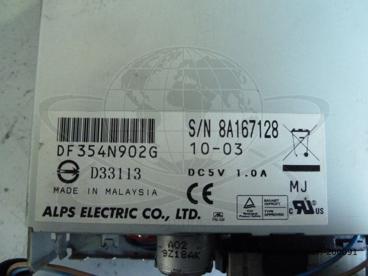 Alps Electric Diskettenlaufwerk, DC 5 V / 1.0 A / DF354N902G