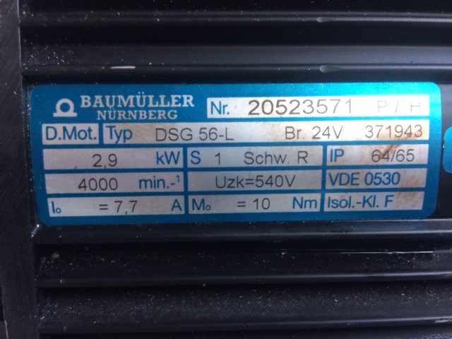 Baumüller AC-Servomotor DSG 56-L / 371943