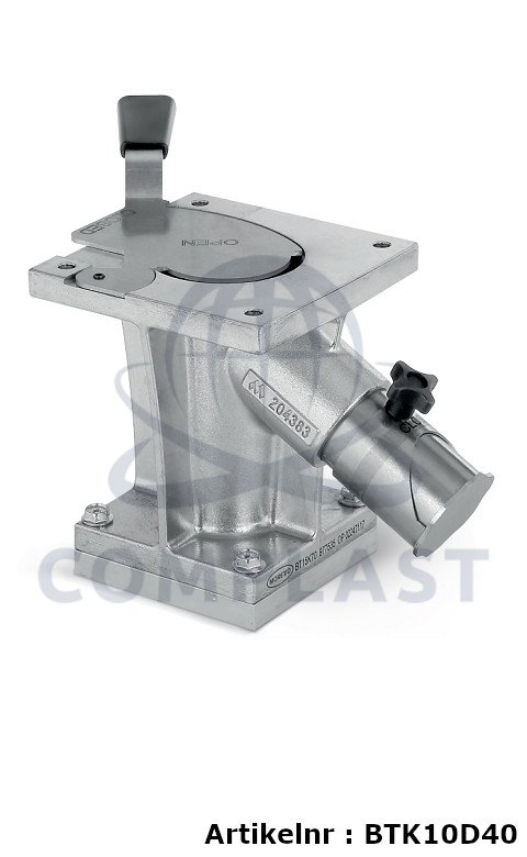 Hopper base with side outlet and antiblock slide gate