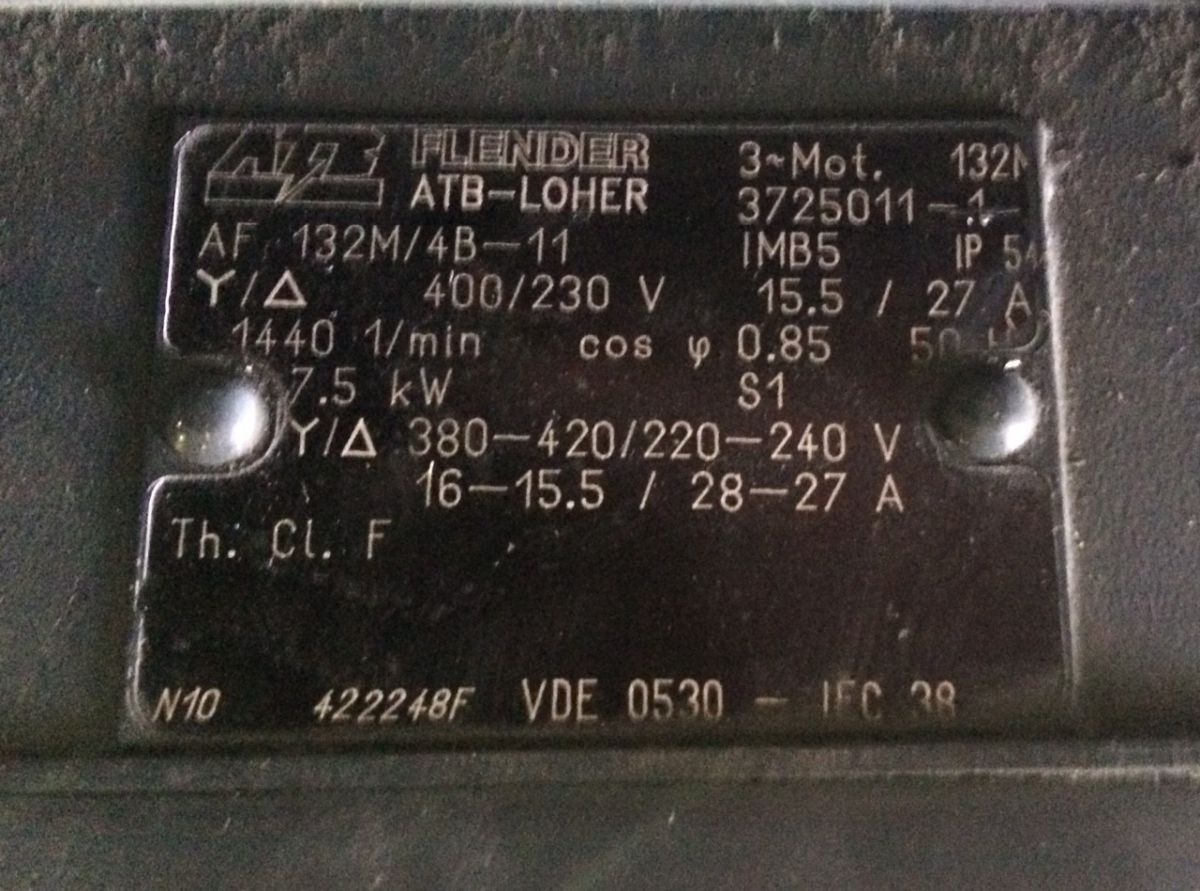 ATB Flender Drehstrommotor 7,5 kW, AF 132M/4B-11 / 060 253 66