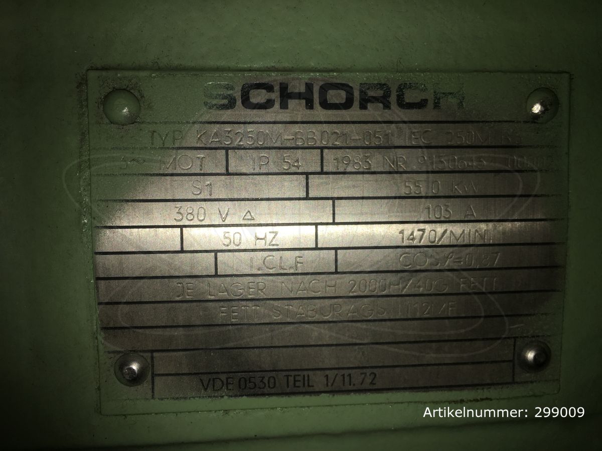 Schorch Drehstrommotor 55 kW, B5 250 (M) / KA3250M-BB021-051