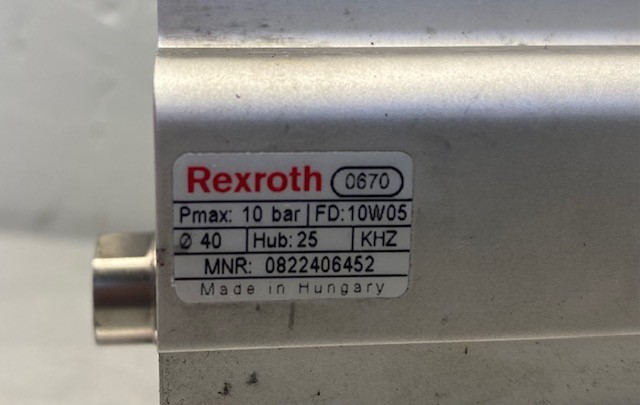 Rexroth Kurzhubzylinder 10 bar, Ø 40, Hub: 25 / 0822406452 / 100RT001