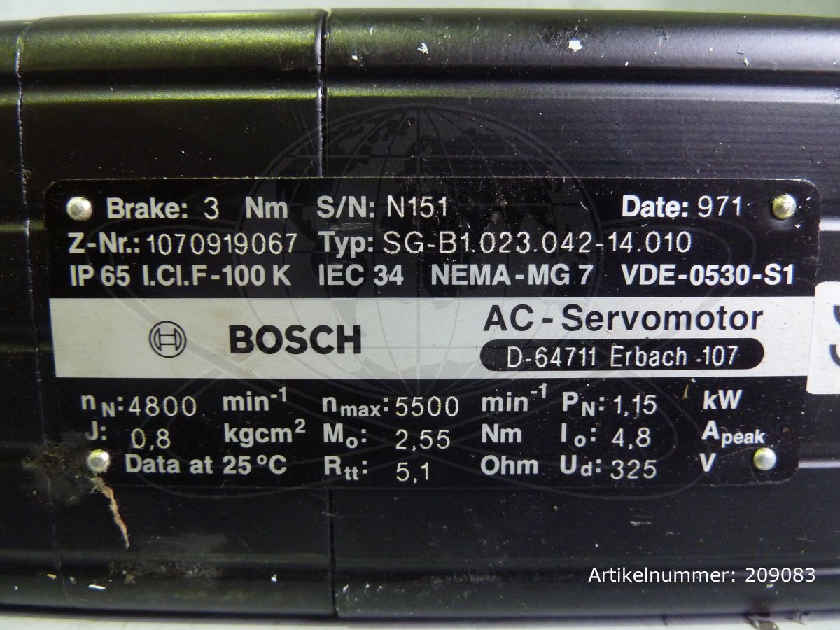 BOSCH Servomotor 1,15kW + Planetengetriebe, SG-B1.023.042-14.010 / 1070919067