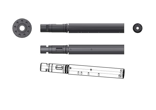 cylinder for Engel Ø 15 mm, length: 493 mm, new, wear-resistant